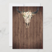 Save The Date Russe Boho Floral Vache Crâne sur Mariage Barnwood (Dos)