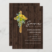 Save The Date Russe Boho Sunflower Mariage (Devant / Derrière)