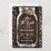 Save The Date Russe Country Mason Jar Barn Mariage en bois (Devant)