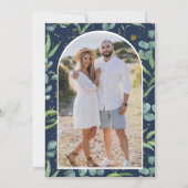 Save The Date Russe Eucalyptus Photo Mariage bleu marine (Dos)