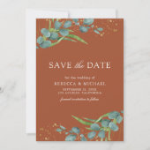 Save The Date Russe Eucalyptus Photo Mariage en terre cuite (Devant)