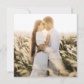 Save The Date Russe Floral Boho bleu et Mariage beige (Dos)