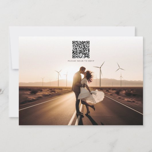 Save The Date Russe moderne Photo Qr Code Mariage (Dos)