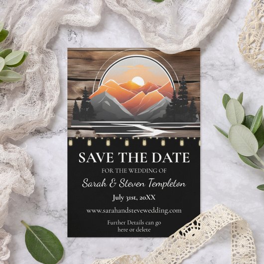 Save The Date Russe Mountain Valley Forest Sunset Nature