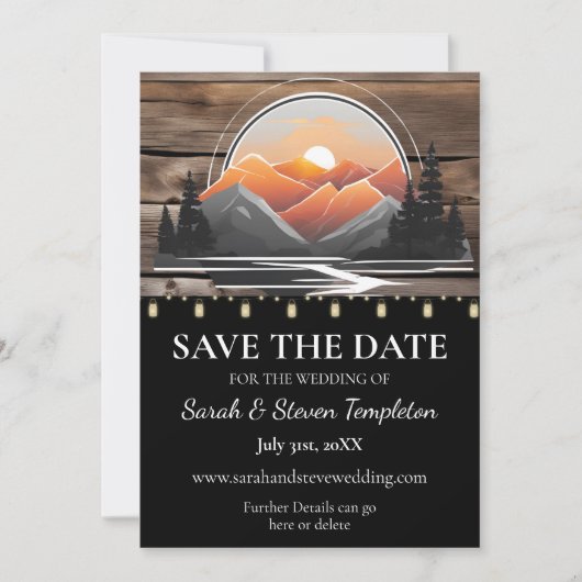 Save The Date Russe Mountain Valley Forest Sunset Nature (Devant)