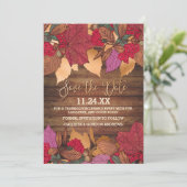 Save The Date Russe Pays Rouge Chute Brown Feuilles Thanksgiving (Debout devant)