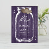 Save The Date Russe pays violet Mason Jar Mariage (Debout devant)