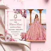 Save The Date Russe rose Boho Ouest Charra Thème Quinceanera