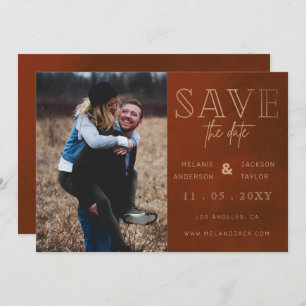 Save The Date Rust Stylish photo manuscrite Enregistrer la date