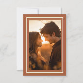 Save The Date Rust Terracotta Minimalist Frame Wedding Photo (Dos)
