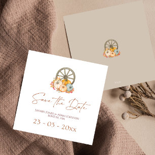 Save The Date Rustic Automne Automne Harvest Citrouille Mariage