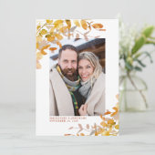 Save The Date Rustic Autumn Botanical Photo Enregistrer la date (Debout devant)