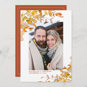 Save The Date Rustic Autumn Botanical Photo Enregistrer la date