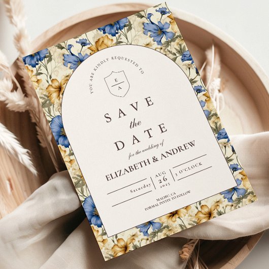 Save The Date Rustic Autumn Botanical Wedding