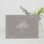 Save The Date Rustic Barn Mariage Amethyst Grey Enregistrer La D (Debout devant)