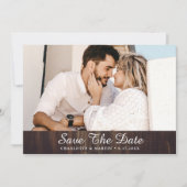 Save The Date Rustic Barn Wood Mariage Photo Enregistrer Les Car (Devant)