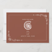 Save The Date Rustic Beach Wedding Terracotta Enregistrer La Dat (Devant)