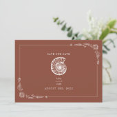 Save The Date Rustic Beach Wedding Terracotta Enregistrer La Dat (Debout devant)