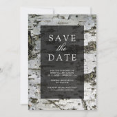 Save The Date Rustic Birch Tree Bark Modern Wedding (Devant)