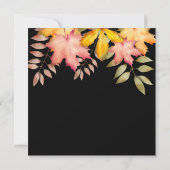 Save The Date Rustic Black Automne Feuilles Mariage (Dos)