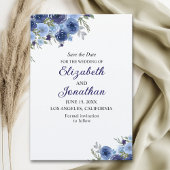 Save The Date Rustic Blue Blooms – Boho Wedding