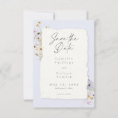 Save The Date Rustic Blue Romantic Wildflower Wedding Photo (Devant)