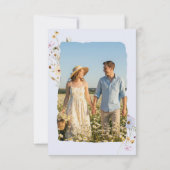 Save The Date Rustic Blue Romantic Wildflower Wedding Photo (Dos)