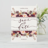Save The Date Rustic Boho Floral Enregistrer la date Mariage Inv (Debout devant)