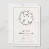 Save The Date Rustic Boho Mariage ID1109 (Devant)