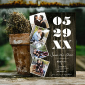 Save The Date Rustic Bold Four Photo Enregistrer la date | Natur