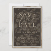 Save The Date Rustic Brown Botanical Pattern Photo Wedding (Devant)
