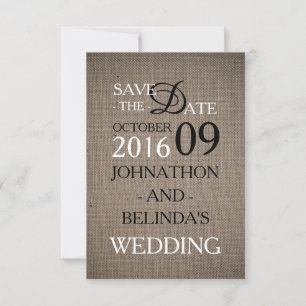 Save The Date Rustic Burlap Wedding Enregistrer La Date