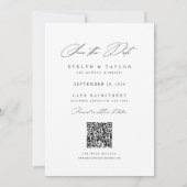 Save The Date Rustic Calligraphy Script QR Code Wedding Photo (Dos)