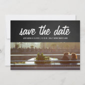 Save The Date Rustic Chalkboard Enregistrer La Date | Photo en c (Devant)