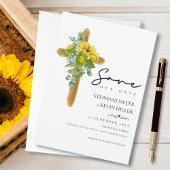 Save The Date Rustic Chic Boho Sunflower Cross Mariage