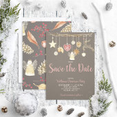 Save The Date Rustic Chic Natural Christmas Party Enregistrer la