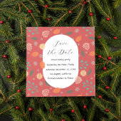 Save The Date Rustic Christmas Nature Pattern