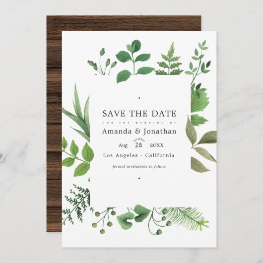 Save The Date Rustic Country Grange Verdure Mariage Photo (Devant / Derrière)