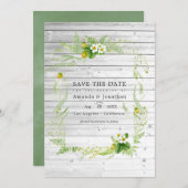 Save The Date Rustic Country Grange Verdure Mariage Photo (Devant / Derrière)