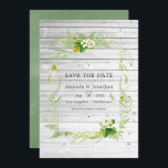 Save The Date Rustic Country Grange Verdure Mariage Photo<br><div class="desc">Mariage verdoyant sauvez la date avec fougères,  fleurs sauvages et fraises conçus pour être rapidement et facilement customisé. Idéal pour un thème ou un mariage de jardin.</div>
