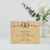 Save The Date Rustic Country Horseshoe Barbed Enregistrer la dat (Debout devant)