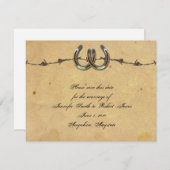 Save The Date Rustic Country Horseshoe Barbed Enregistrer la dat (Devant / Derrière)