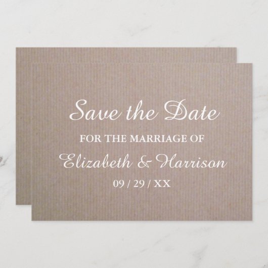 Save The Date Rustic Country Kraft Wedding Enregistrer La Date (Devant / Derrière)