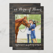 Save The Date Rustic Country Photo Personnaliser Pet Horse Maria (Devant / Derrière)