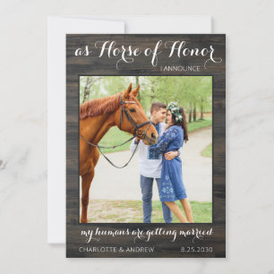 Save The Date Rustic Country Photo Personnaliser Pet Horse Maria