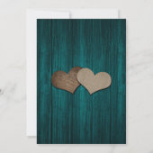 Save The Date Rustic Country Turquoise Wood Hearts Mason Jar Mar (Dos)
