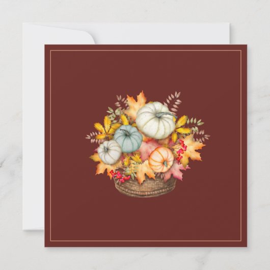 Save The Date Rustic Dark Terracotta Automne Citrouille Mariage (Dos)