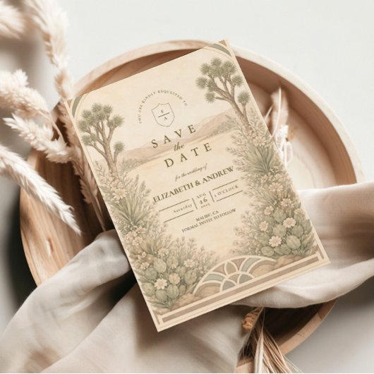Save The Date Rustic Desert Meadow Wedding