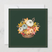 Save The Date Rustic Emerald Green Automne Citrouille Mariage (Dos)