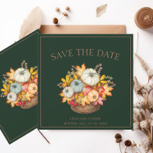 Rustic Emerald Green Automne Citrouille Mariage